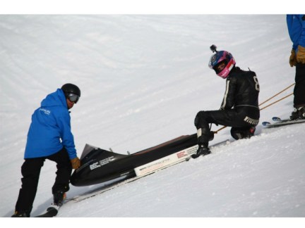 Guy Martin getting ready on slope