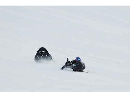 Figure 5.  Guy Martin's world record toboggan run: 134.268 kph (84.49 mph).