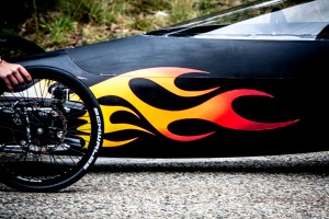 Schwalbe tyres and go faster flames (photo Channel 4)
